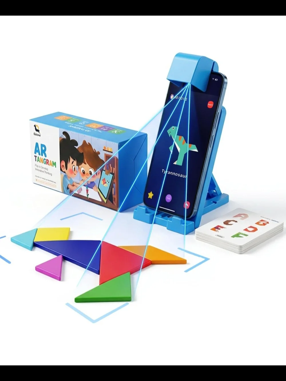 STEM Toys for Kids Ages 4-6, AR Tangram Puzzles with 1000+ Combinations & 20 Cog